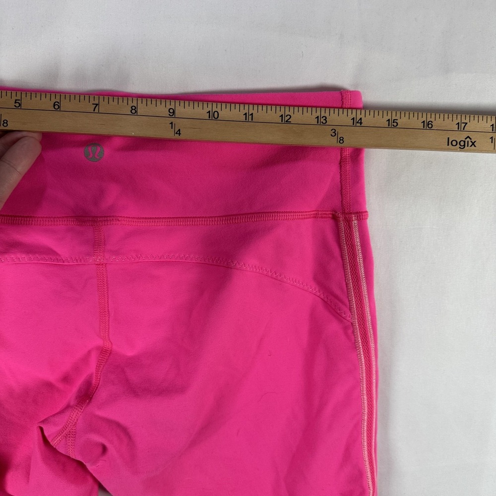 Lululemon Leggings Womens 8 Pink Capri Crop Ruched Side Yoga Athletic Pants - Picture 5 of 7